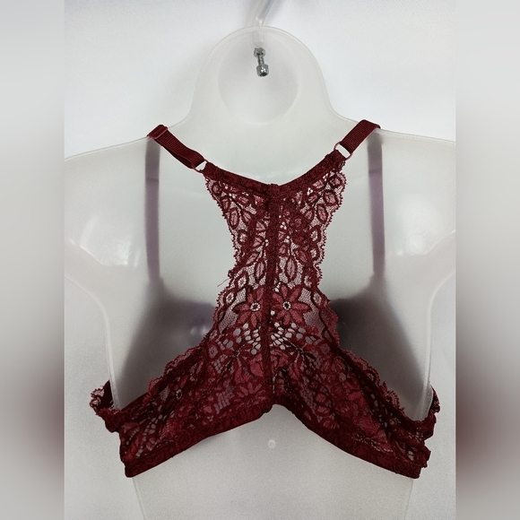 AUDEN Feminine Sexy 38C Coquette Barbiecore Elegant Lace Push-Up Bra Deep Red - Picture 5 of 8
